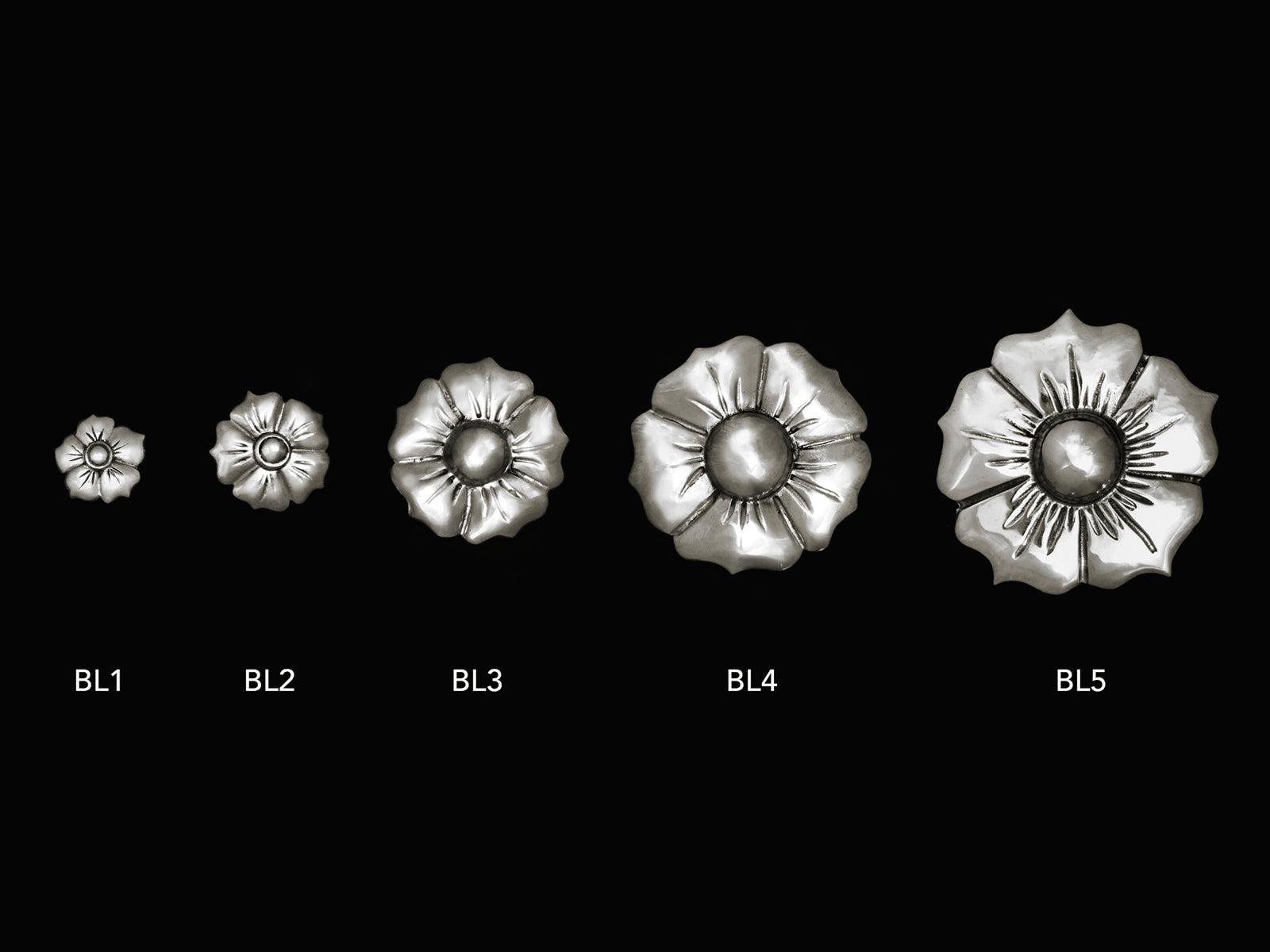 Blüte in 5 Größen