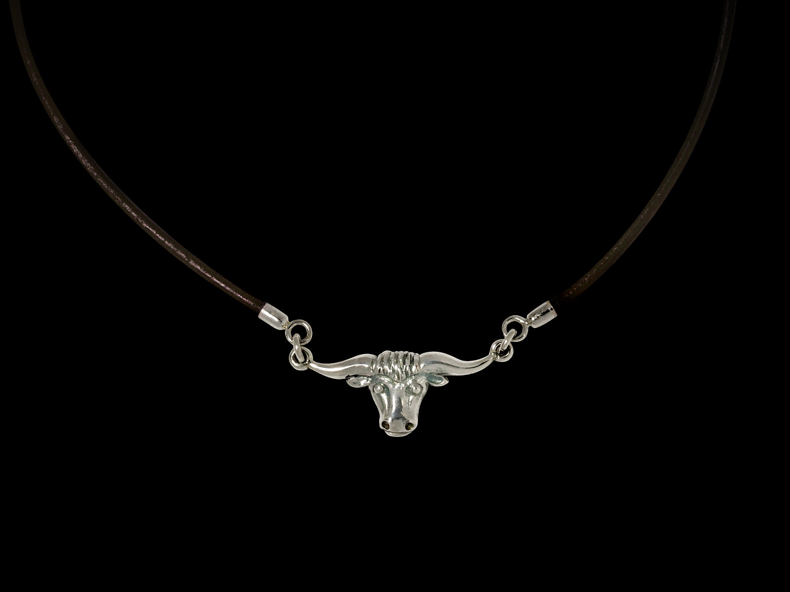 Collier Stierkopf, Kautschuk- oder Lederband