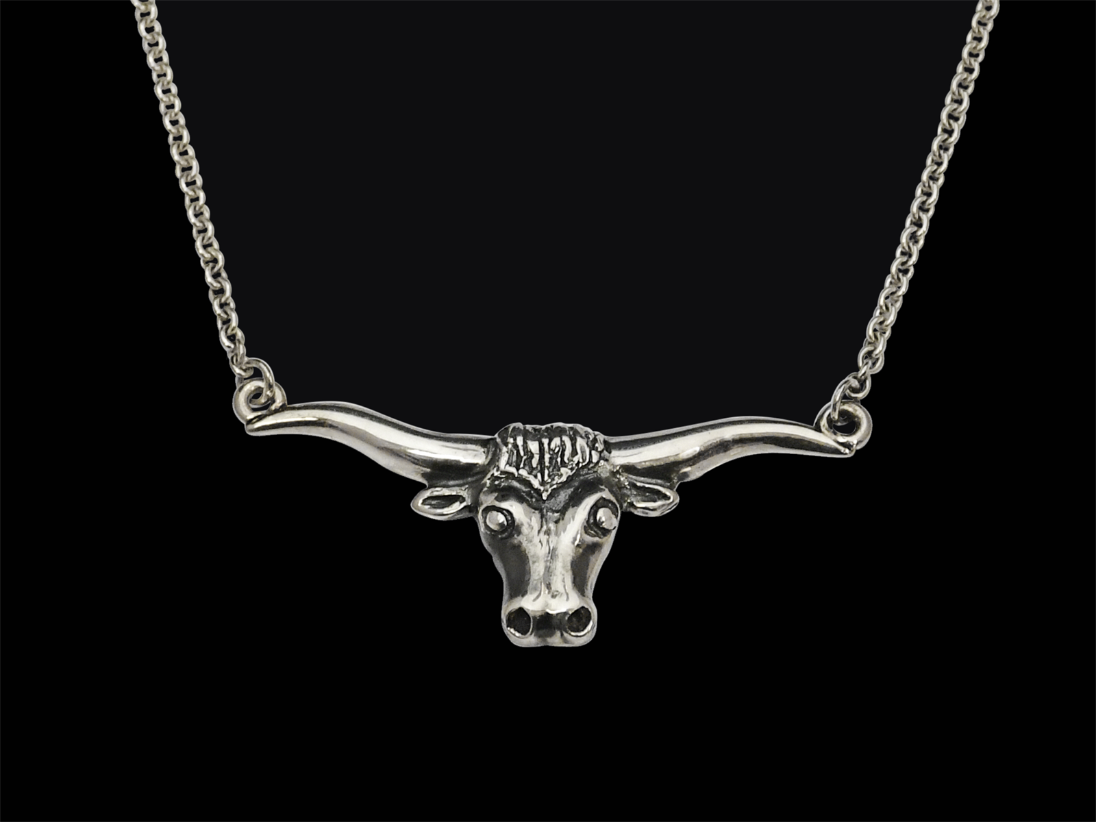 Collier Longhorn an Silberkette