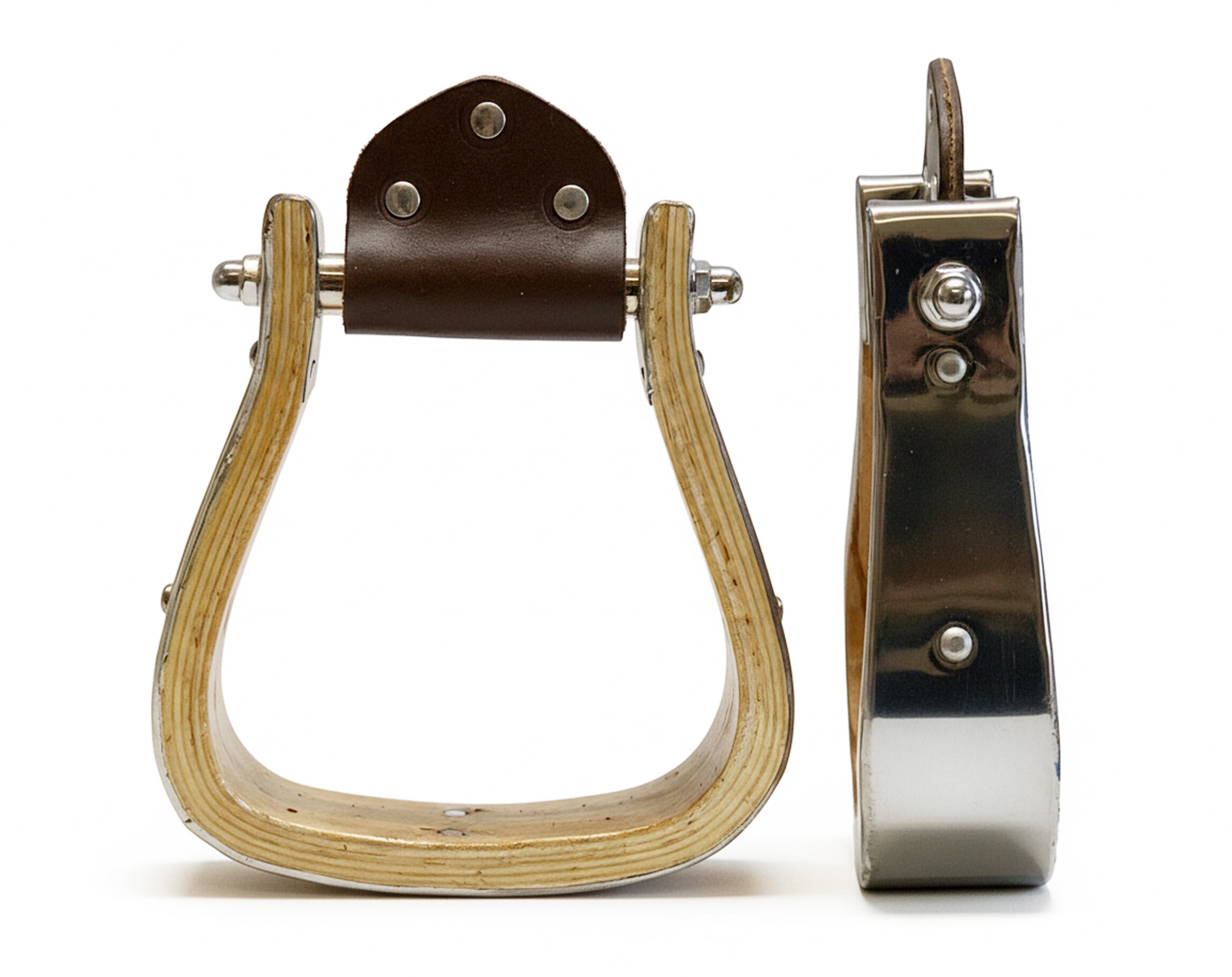 Holzbügel mit Edelstahleinfassung