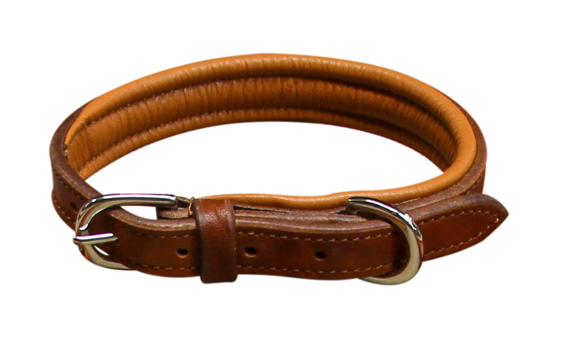 Hundehalsband Cognac/Natur