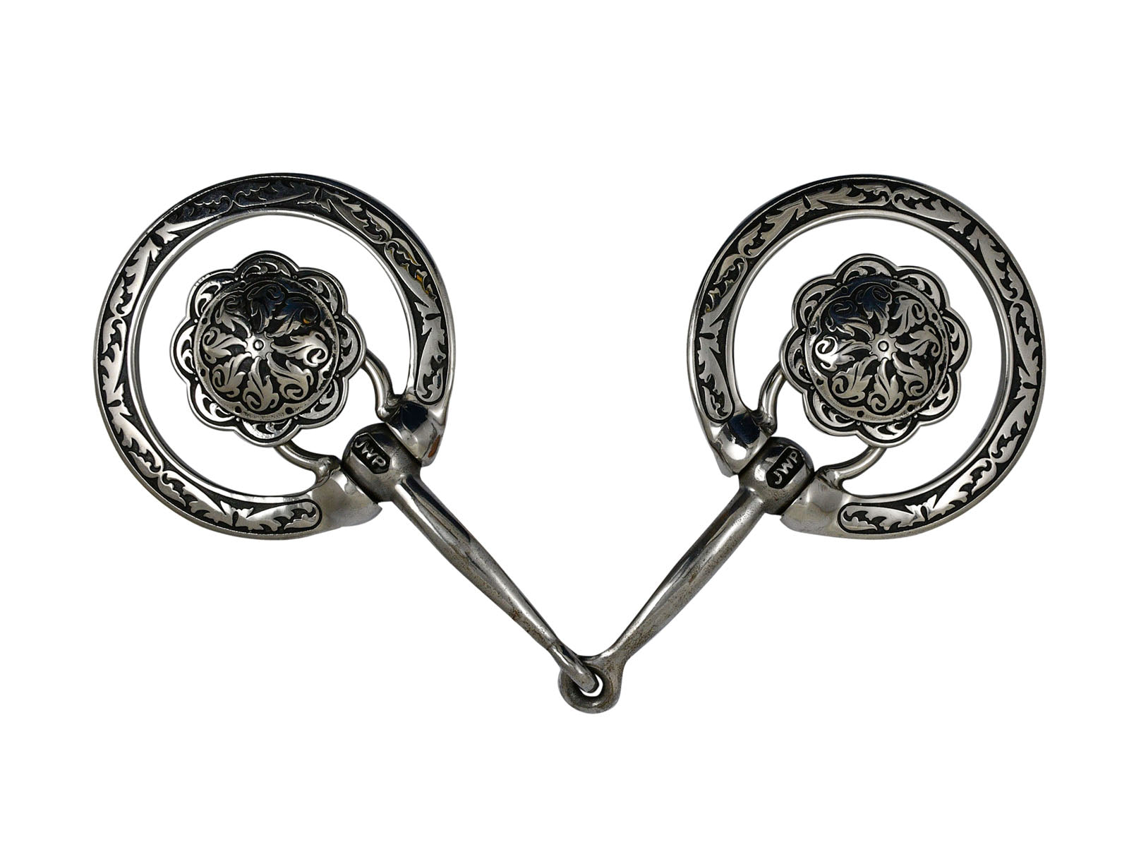 Jeremaih Watt Snaffle Fancy Ring with Concho und Kupfereinlage
