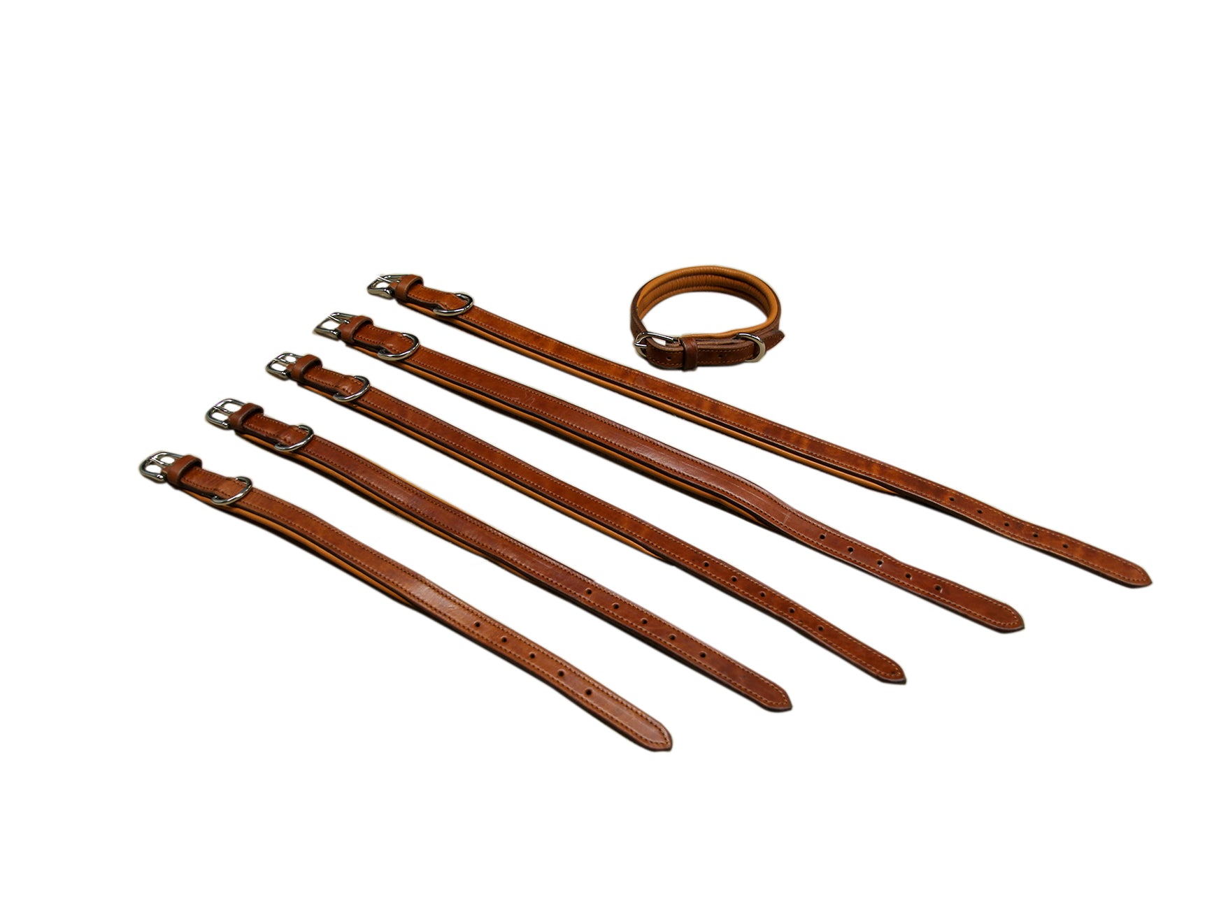 Hundehalsband Cognac/Natur