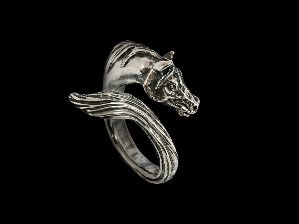 Ring Pferdekopf mit Schweif
