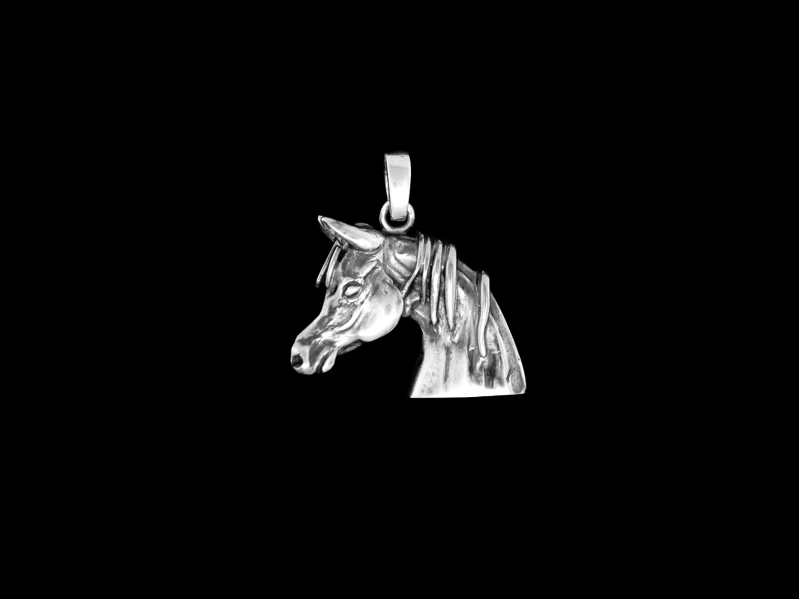 Anhänger Pferdekopf mit Silbermähne