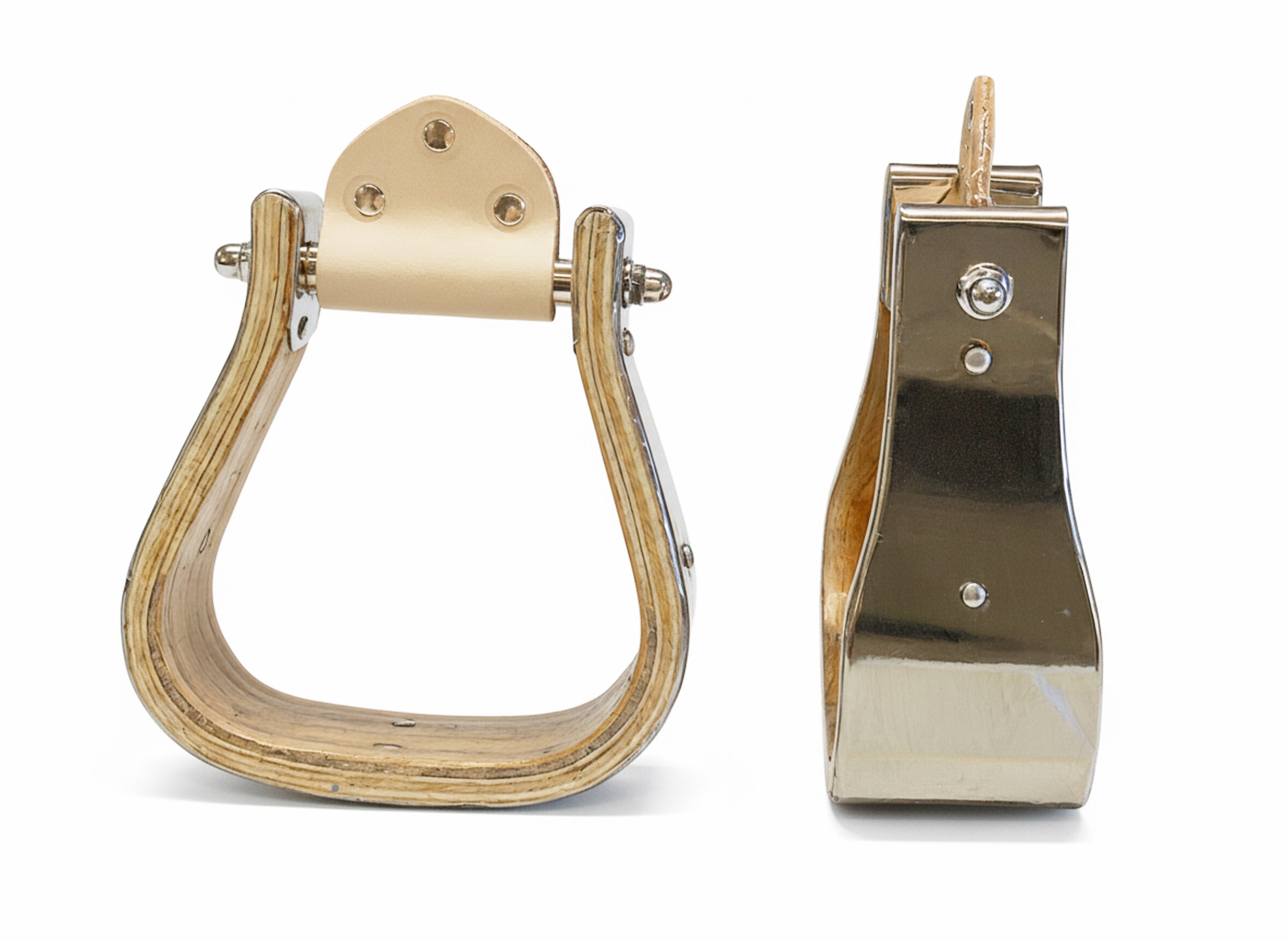 Holzbügel mit Edelstahleinfassung