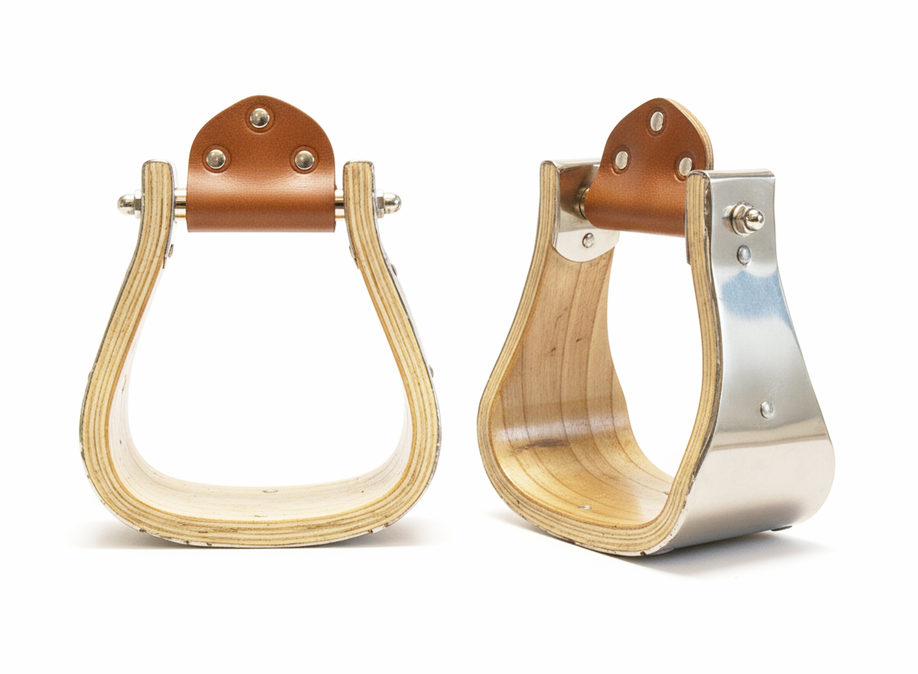 Holzbügel mit Edelstahleinfassung