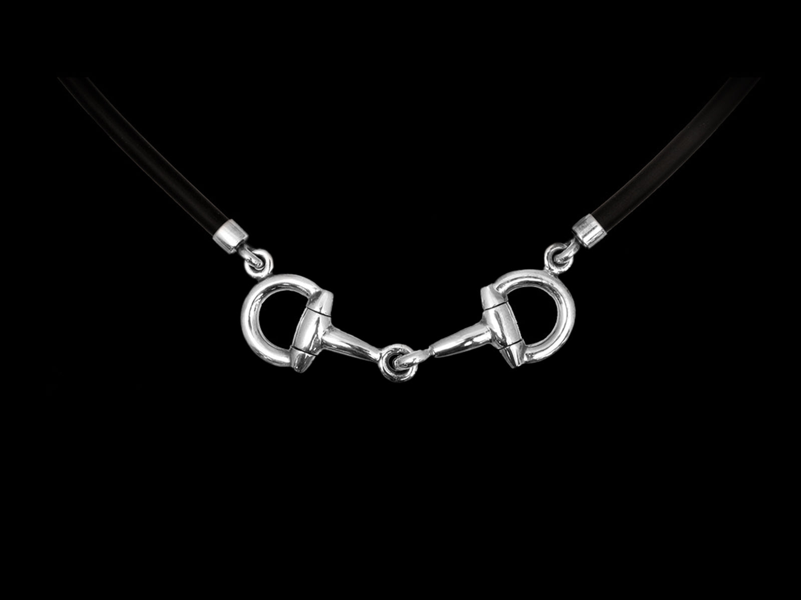 Collier Olivenkopfgebiss, Kautschuk- oder Lederband