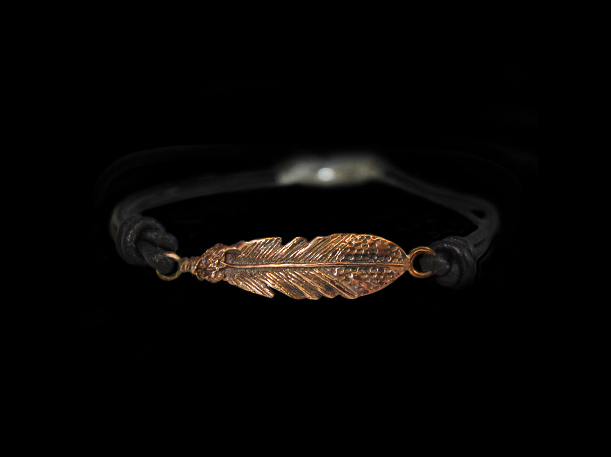 Lederarmband Feder